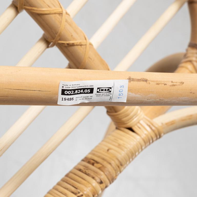 Knut Hagberg & Marianne Hagberg, a pair of 'Albacken' rattan and bamboo easy chairs, IKEA.