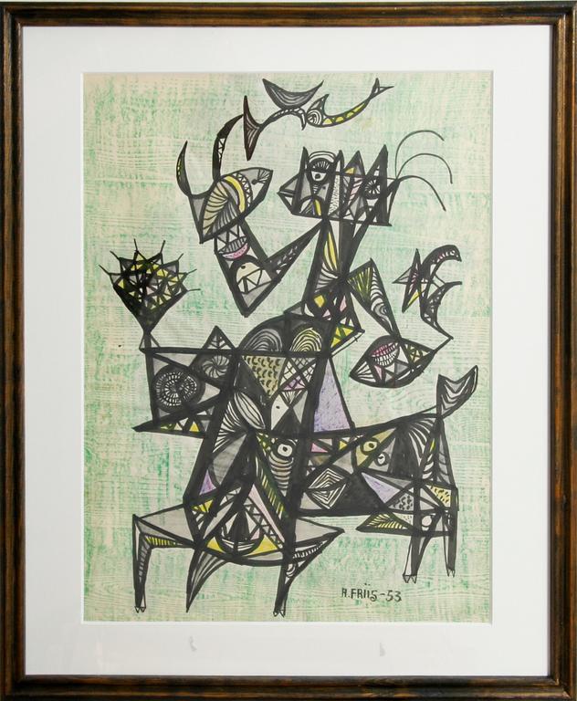 ALLAN FRIIS, blandteknik, sign o dat -53.