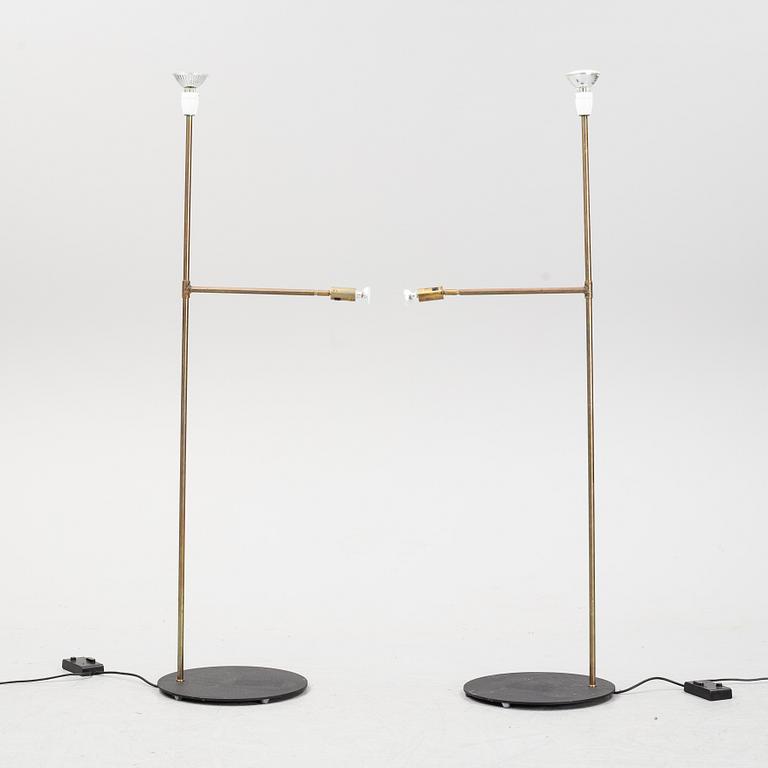 Jonas Bohlin, a pair of 'Galaxy' brass floor lights, Örsjö Belysning.