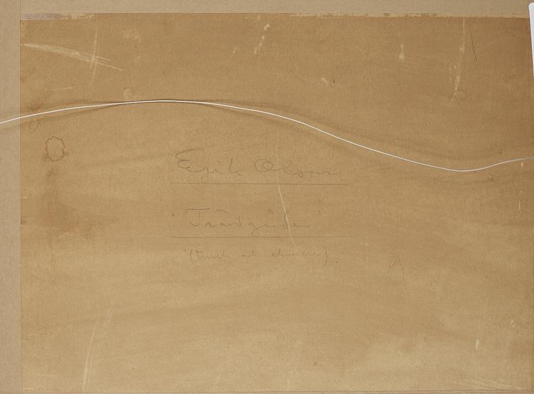 ERIK OLSON. Tusch och akvarell. Signerad Erik Olson och daterad 1932.