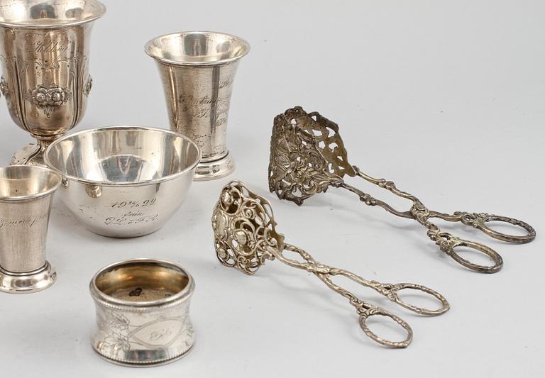 PARTI SILVER, 15 delar, 1800/1900-tal. Vikt 850 g.