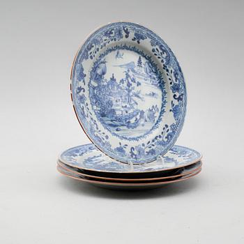 TALLRIKAR, 4 st, porslin, Kina, Qianlong 1736-1795.