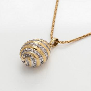 Cartier, a "Pendentif Oeuf"  diamond pendant and chain, 18K gold.