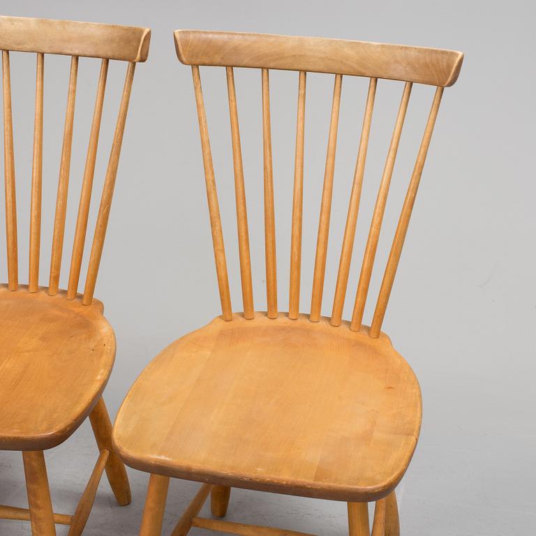 CARL MALMSTEN, four birch 'Lilla Åland' chairs.