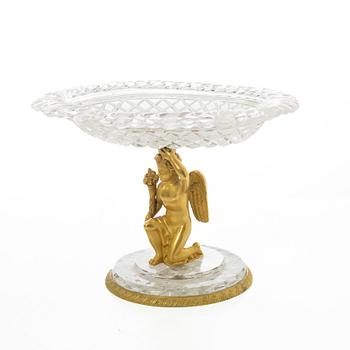 A Fernch Empire cut glass and gilt bronze tazza, first part 19th century.