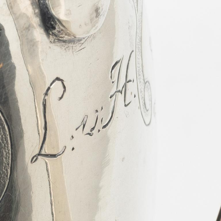 A Swedish late 18th century parcel-gilt silver creamer, mark of Johan Wilhelm Zimmerman, Stockholm 1798.