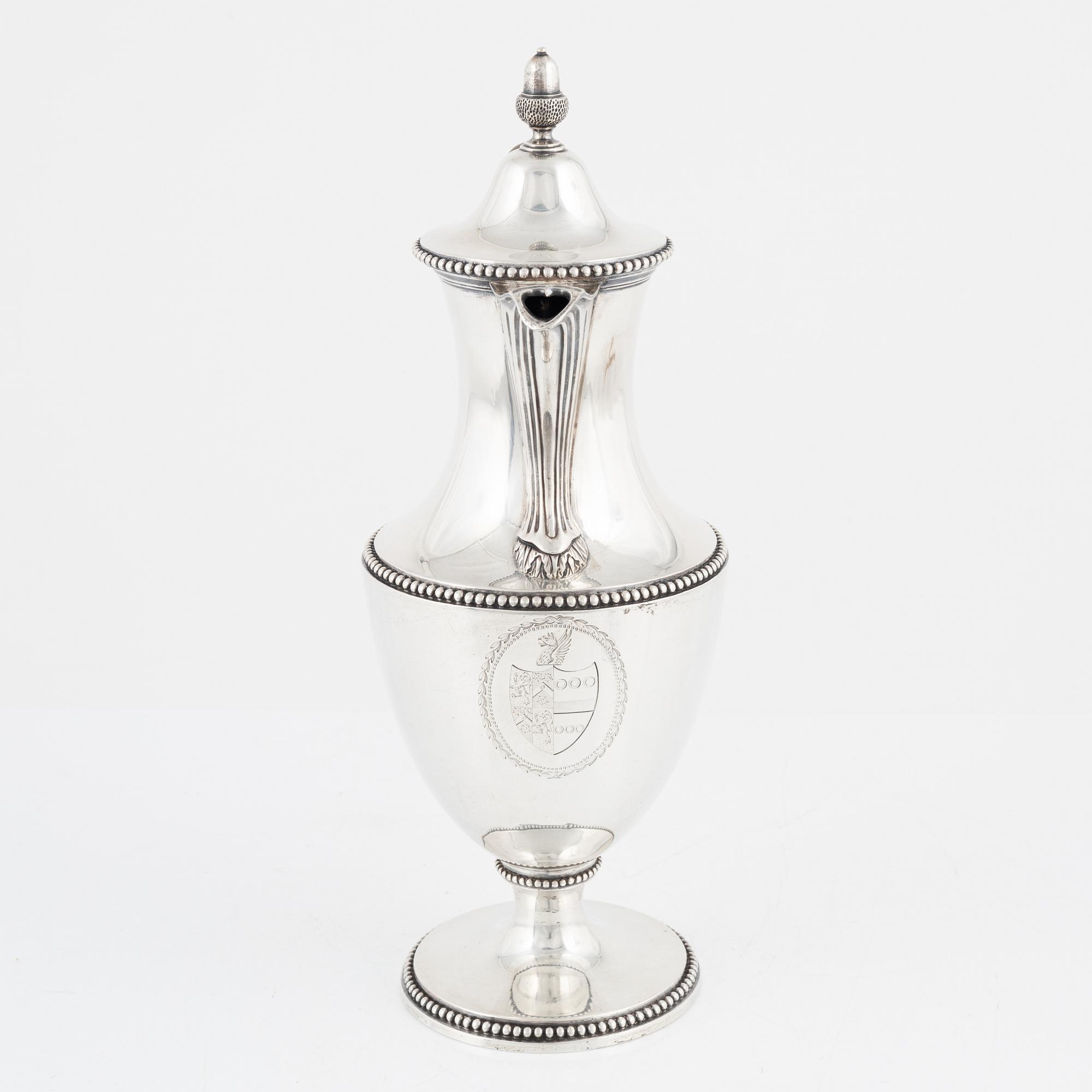 Daniel Smith & Robert Sharp, 
a silver coffee pot, London 1768-77.