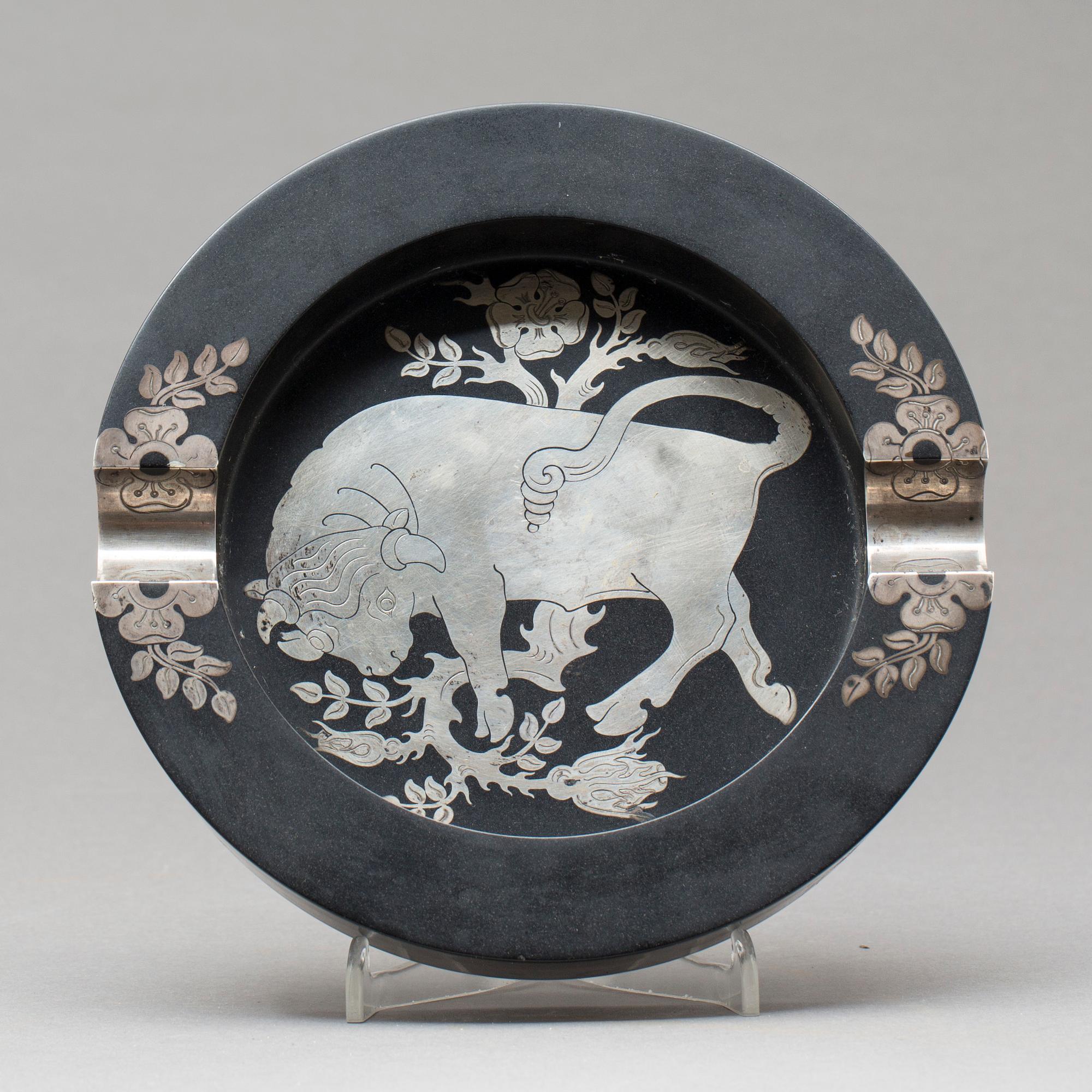 ASKFAT, isolit med silverdekor. Perstorp, 1951.