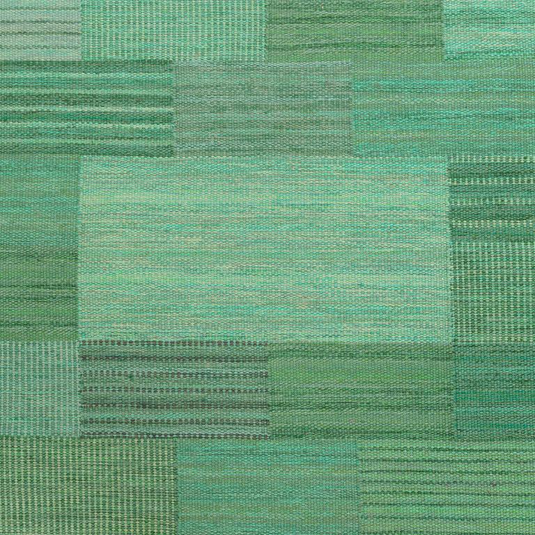 Marianne Richter, matta, "Fasad, grön II", rölakan, ca 276 x 187 cm, signerad AB MMF MR.