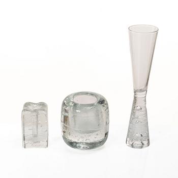Timo Sarpaneva, Ljusstakar, 5 st, samt champagneglas, "Arkipelago", Iittala.