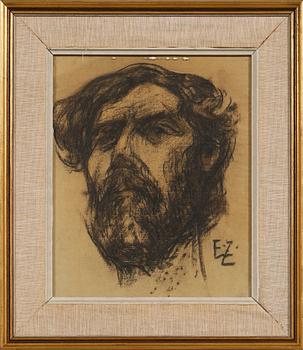 Emile Zoir · EMILE ZOIR, kolteckning, signerad.