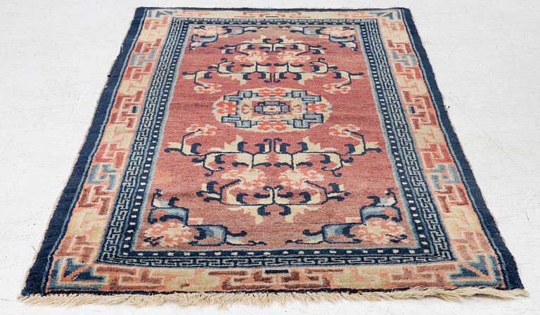 Carpet, antique China, approx. 128 x 67 cm.