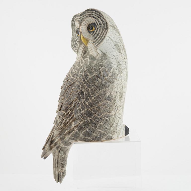 Paul Hoff, skulptur,  "Strix Nebulosa No 349", Gustavsberg studio, 1986.