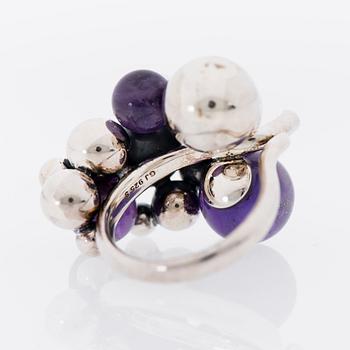 RING, "Moonlight grapes", Georg Jensen, silver, ametister.