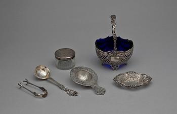 PARTI SILVER, 6 delar, bl a Stockholm och London 1900-tal, tot vikt 322 gram.