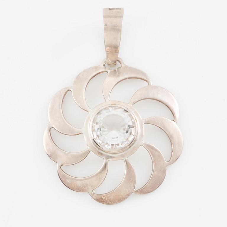 Margareta Högberg, pendant, silver with rock crystal.