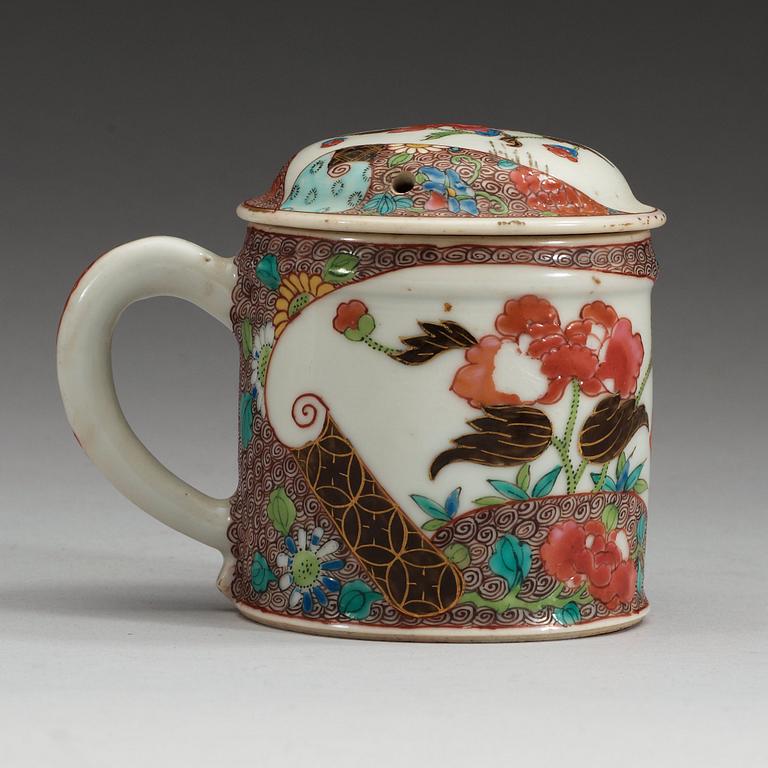 SENAPSBURK med LOCK, kompaniporslin. Qing dynastin, Qianlong (1736-95).