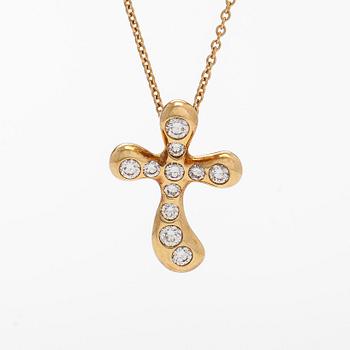 Tiffany & Co, Elsa Peretti, halsband, hänge "Etoile", 18K guld och diamanter.