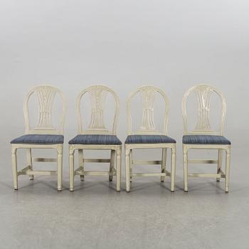 A set of eight Swedish late Gustavian chairs begging of the 19th century.