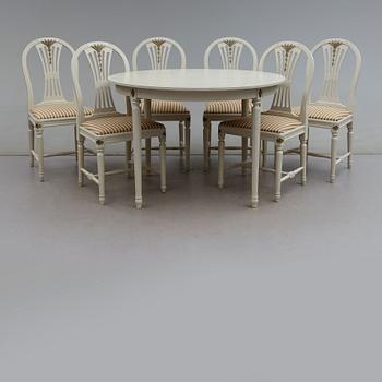 MATGRUPP, 7 delar, gustaviansk stil, 1900-talets andra hälft.