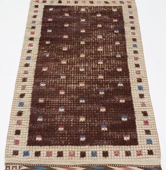 Märta Måås-Fjetterström, A carpet, knotted pile, ca 140 x 64,5-66,5 cm, signed MMF.