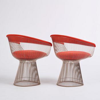 Warren Platner, a pair of 'Platner Side Chair' chairs, Knoll International, post 1966.
