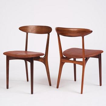 Kurt Østervig, stolar, 10 stycken (6+4), modell “Skagen” no. 27, Brande Møbelindustri, Danmark, 1950-60-tal.