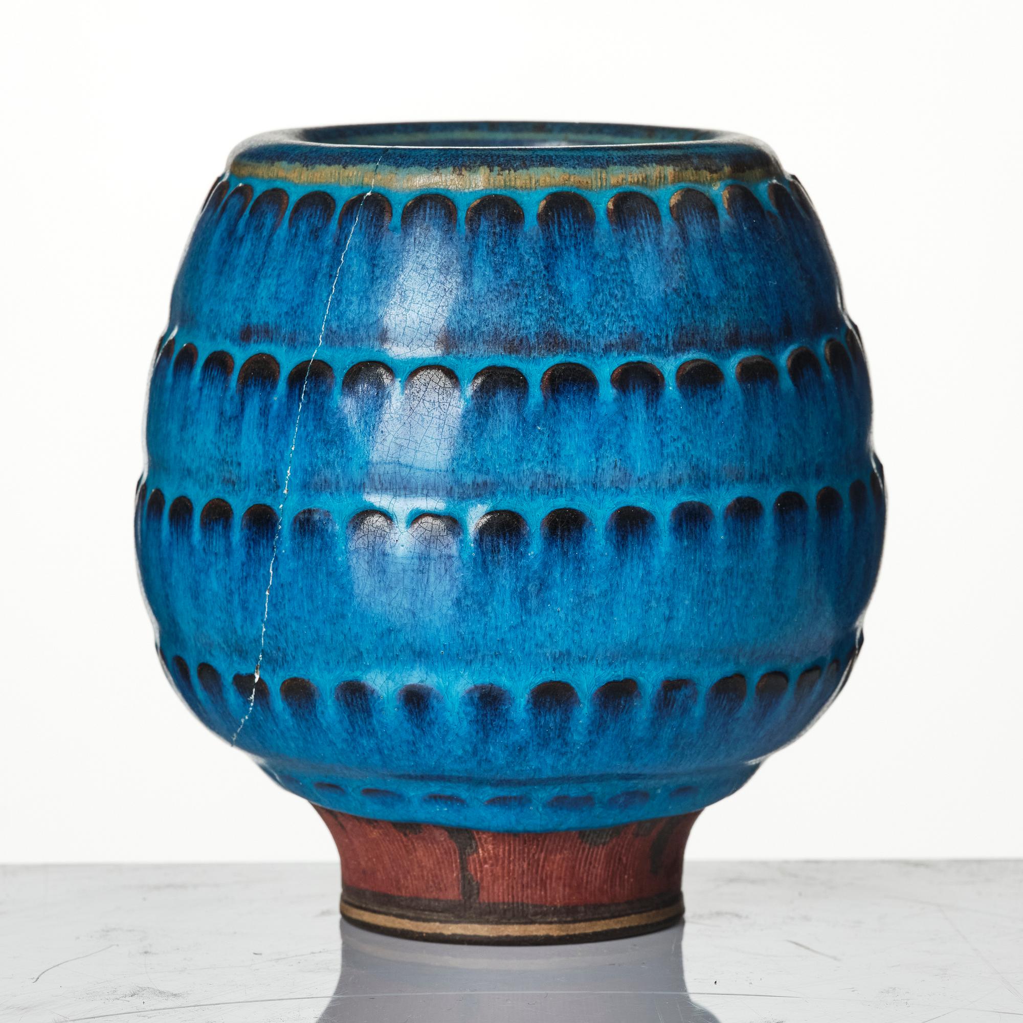 Wilhelm Kåge, Two Farsta stoneware vases, Gustavsberg Studio, 1948 and 1950.