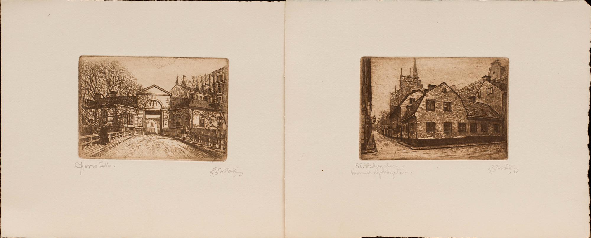 ERIK EKROTH, 10 st, etsningar, signerade.