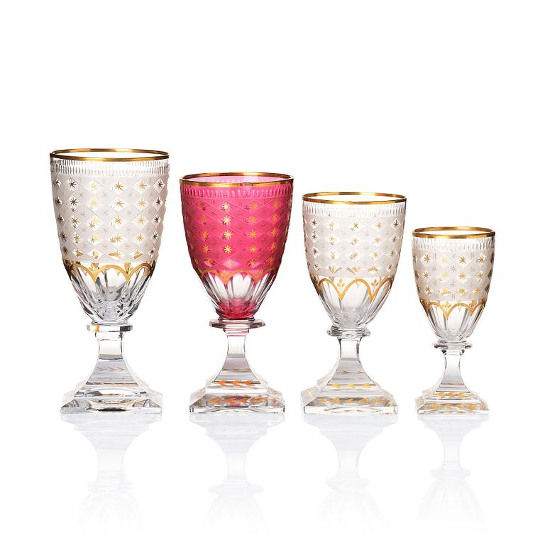 A Swedish Kosta Odelberg glass service, early 20th century.