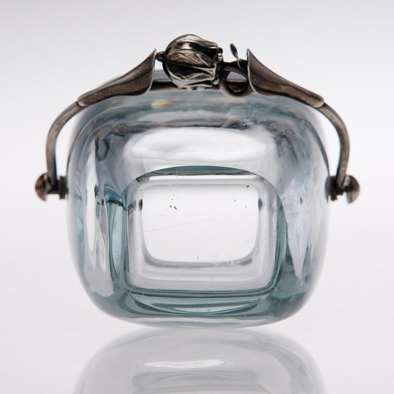A 1960s DANISH GLASS AND STERLING SILVER ICE BUCKET, marks of DGH, Dansk Guldsmede Håndvark, Copenhagen.
