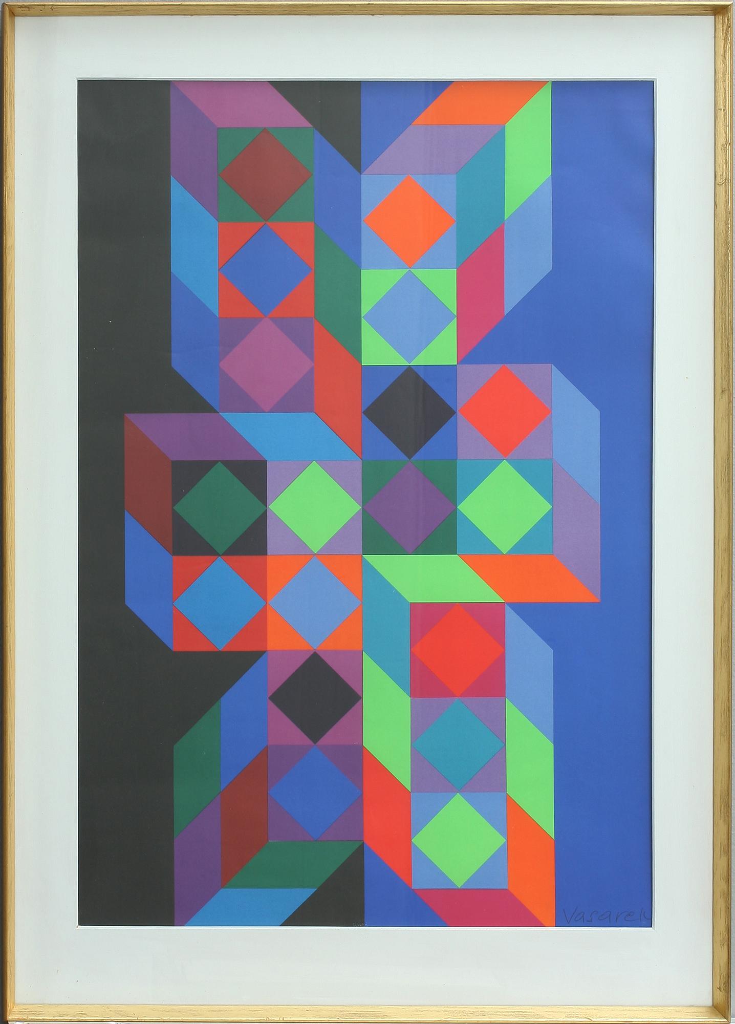VICTOR VASARELY, affisch, sign i trycket.