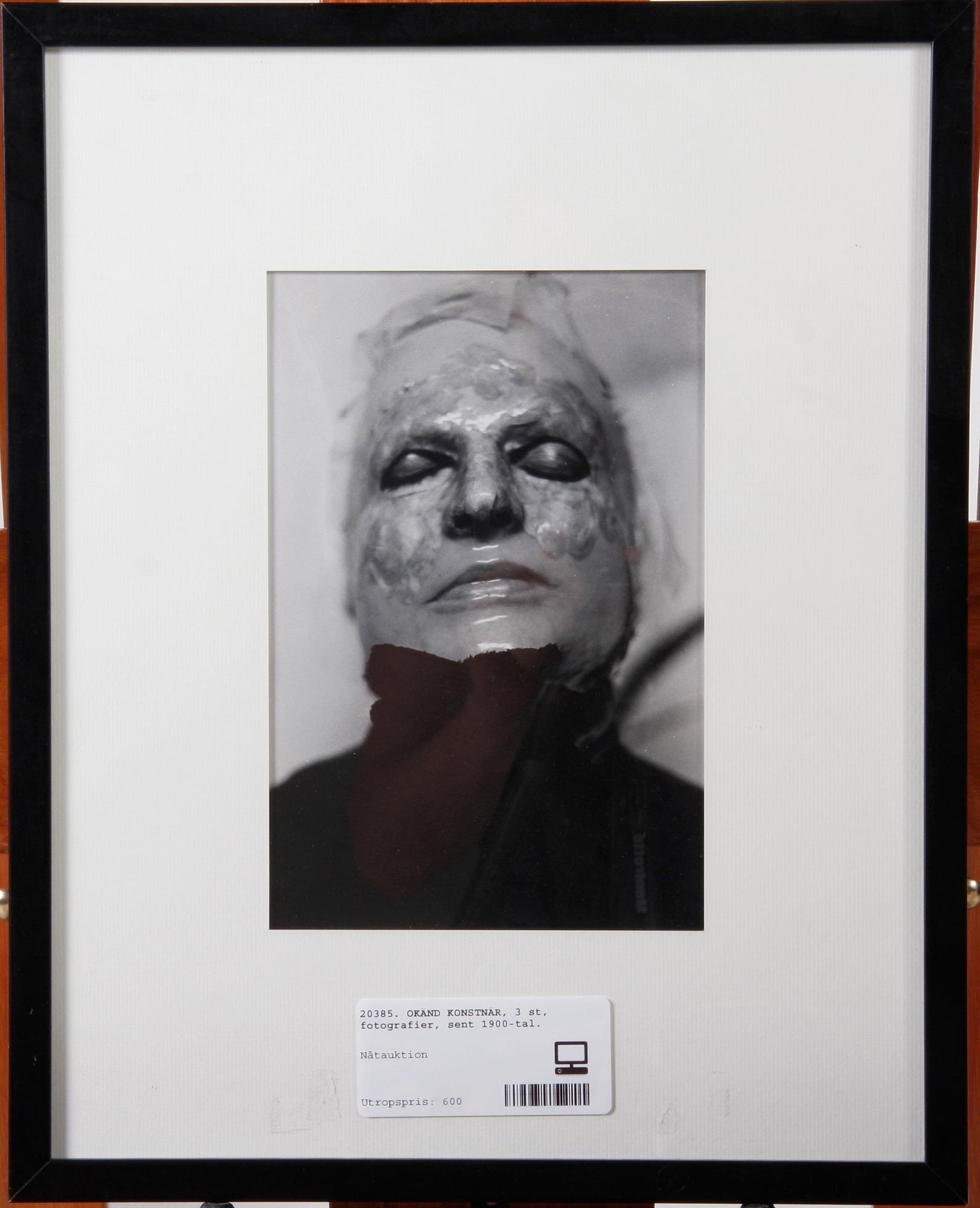 OKÄND KONSTNÄR, 3 st, fotografier, sent 1900-tal.