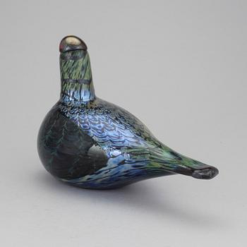 OIVA TOIKKA, skulptur, glas, "Metso", Nuutajärvi Notsjö Pro Arte, Iittala, signerad.