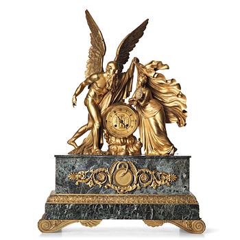 A French mantel clock, first half of the 19th century.