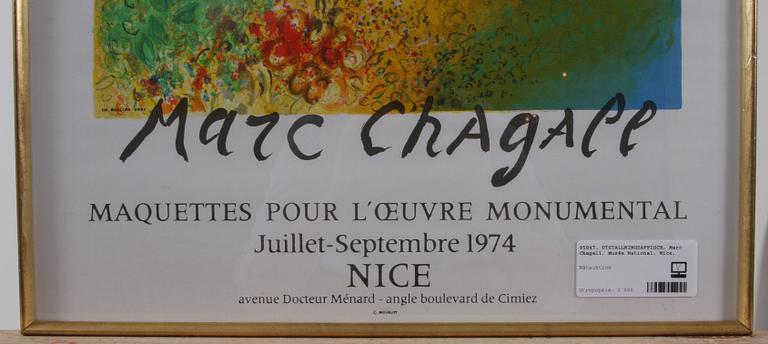 UTSTÄLLNINGSAFFISCH, Marc Chagall, Musée National, Nice.