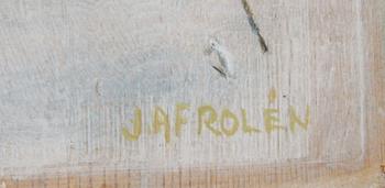 AF ROLÈN, JURGEN, olja på pannå, sign.