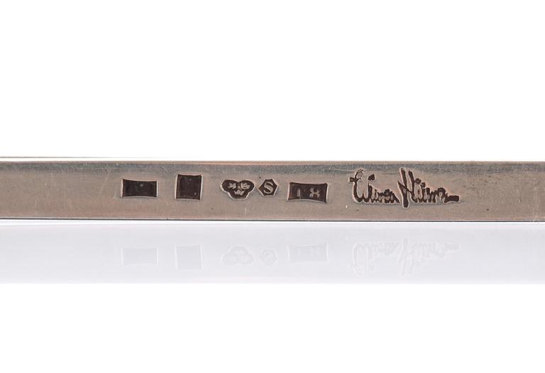 SLIPSNÅL och MANSCHETTKNAPPAR, ett par, silver, Wiwen Nilsson, 1939-45, vikt ca 20g.