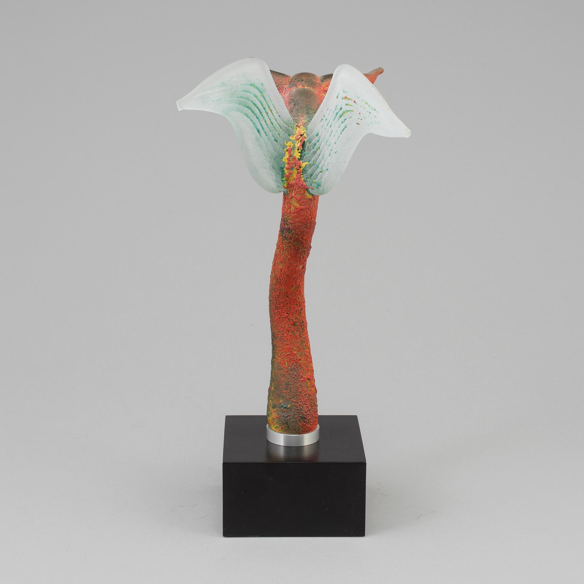 KJELL ENGMAN, skulptur, glas, signerad, Kosta Boda.