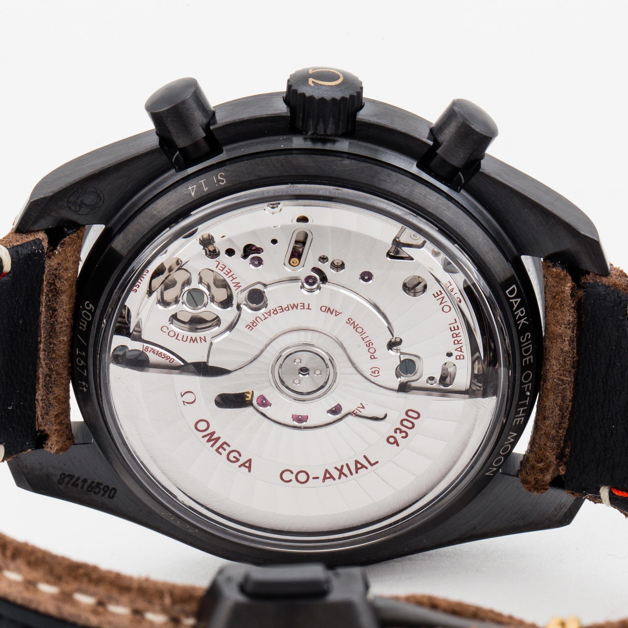 OMEGA, Speedmaster, Dark Side of the Moon, Vintage Black, "Tachymètre", Chronometer, chronograph, wristwatch, 44,25 m.