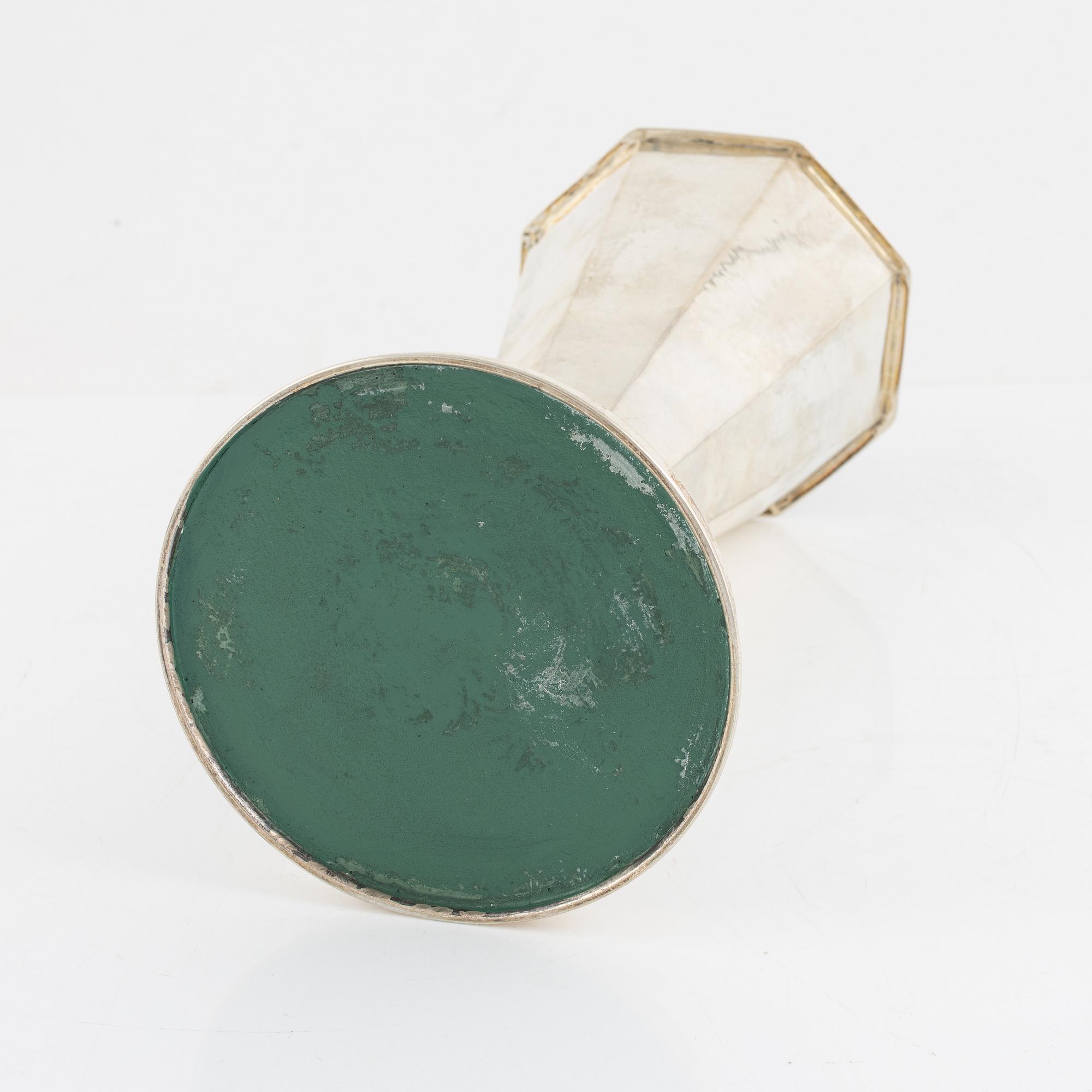 A Swedish silver vase, mark of CG Hallberg, Stockholm 1940.