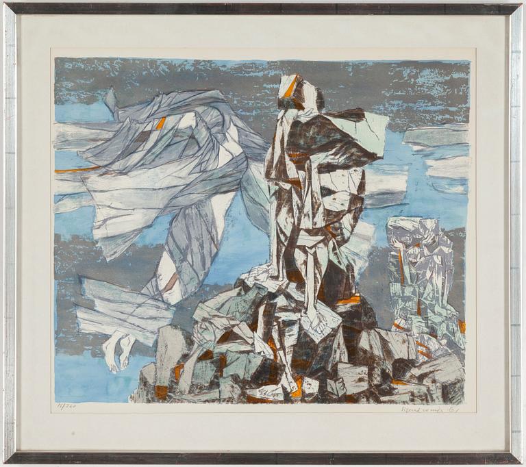 SIGURD WINGE, a litograph in colors, signed and dated 61, numbered 15/260.