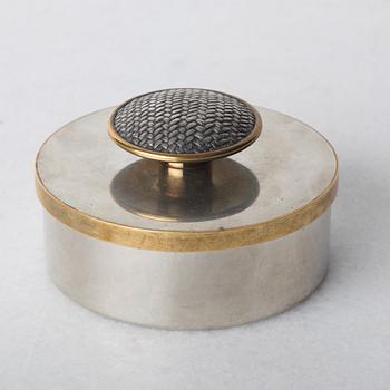 Estrid Ericson, a pewter and brass box with cover, Svenskt Tenn, Stockholm 1956.