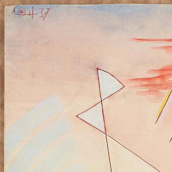 CO Hultén, gouache på papper, signerad och daterad -37.