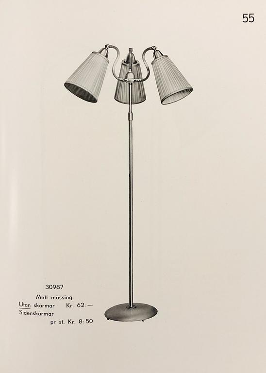 Bertil Brisborg, golvlampa, modell "31874", Nordiska Kompaniet, 1940-50-tal.