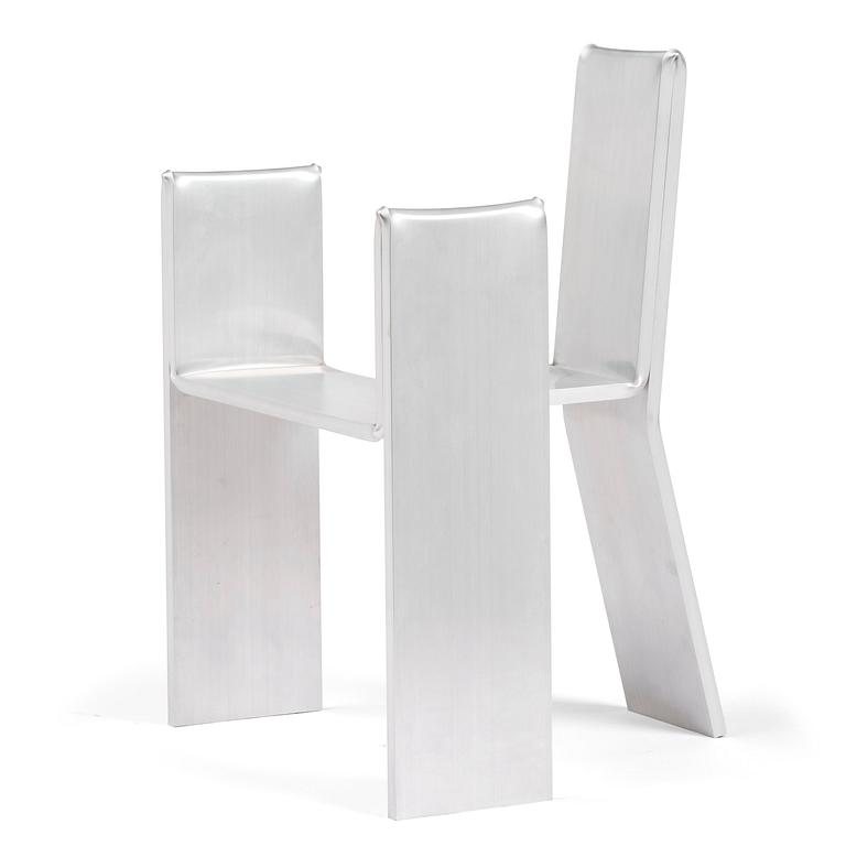 David Taylor, stol, unik, "Aluminium Chair", Studio Mellösaverken, Sverige, 2025.