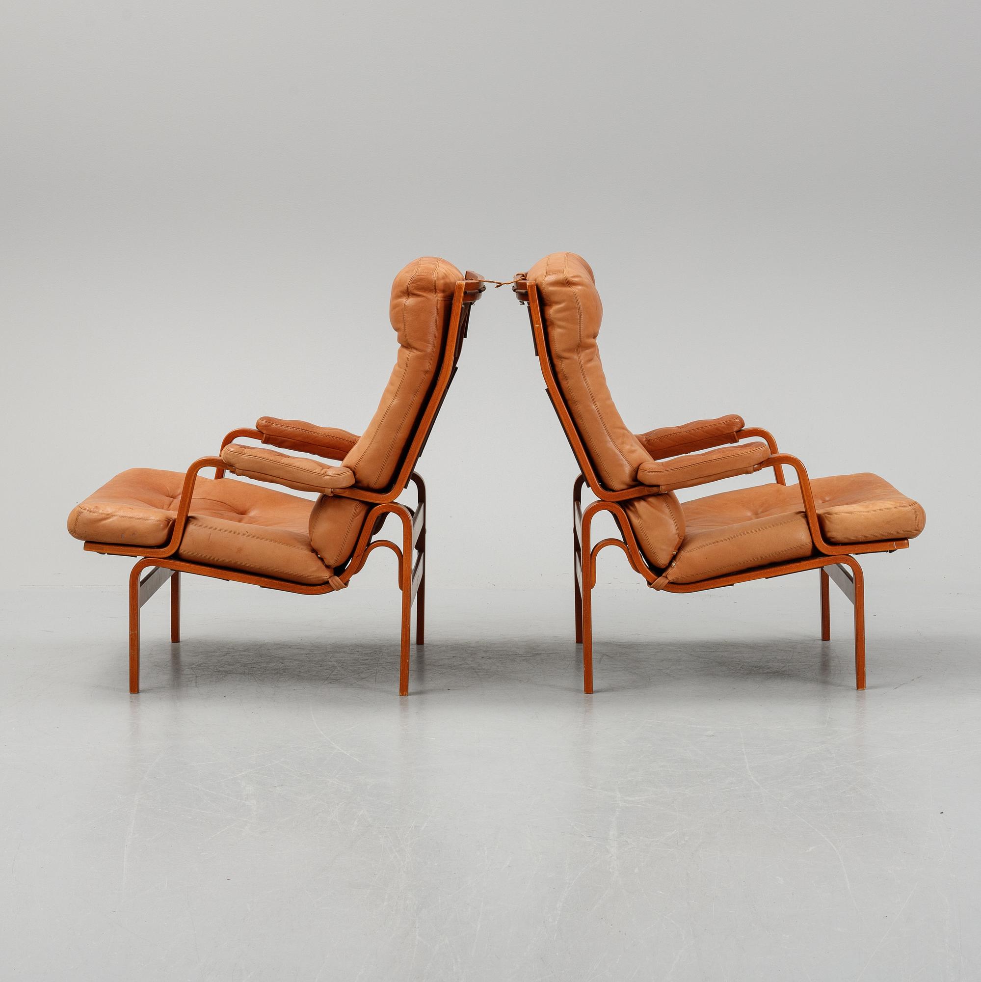 Bruno Mathsson, a pair of "Ingrid" easy chairs, for DUX.