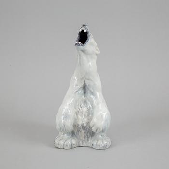 Royal Copenhagen, a 502 porcelain polar bear, Denmark, 1985-91.