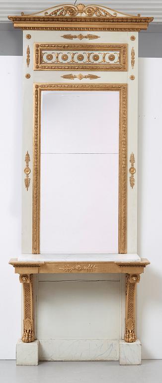 A late Gustavian early 19th century mirror panel.