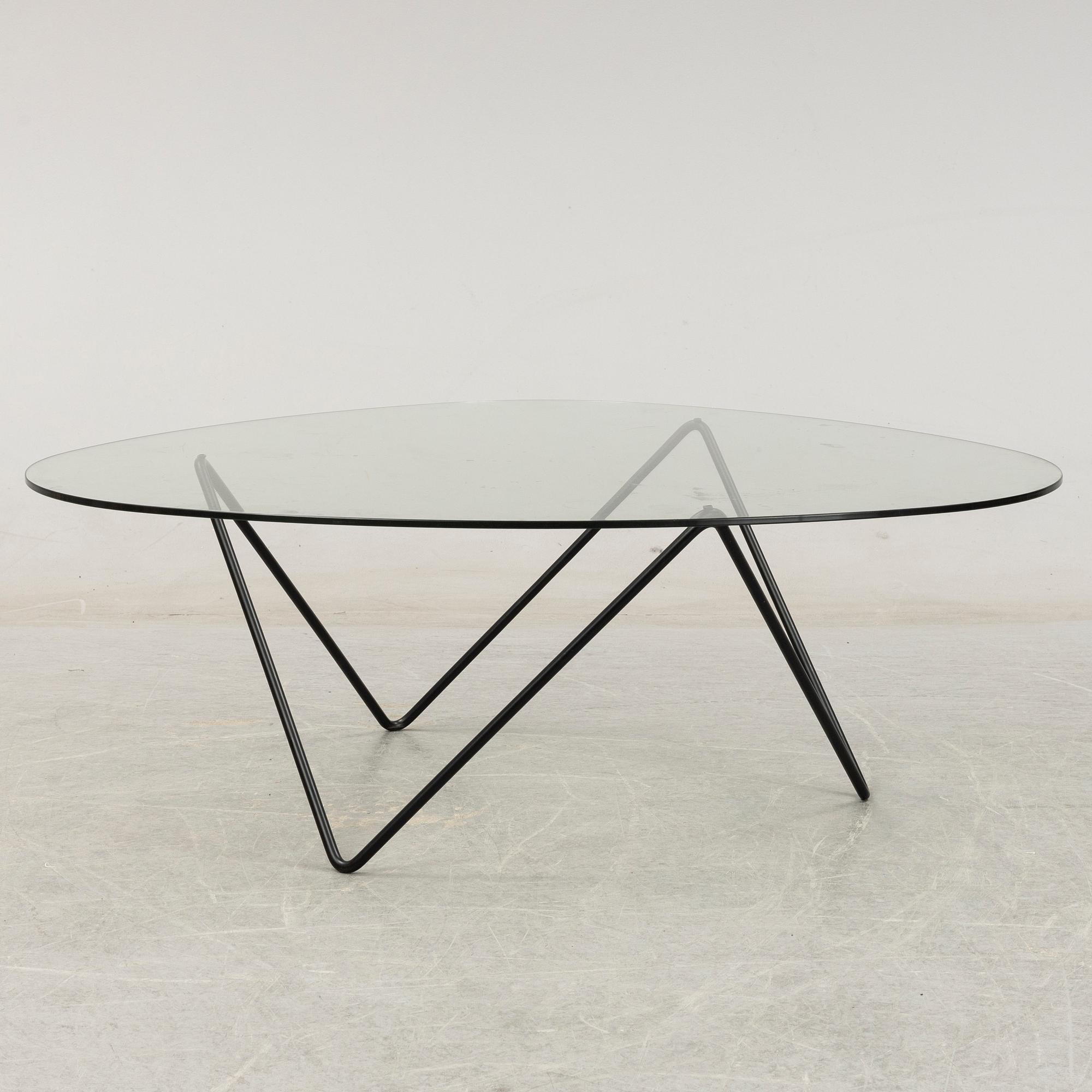 A 'Pedera' glass top coffee table by Corsini & Millet for Gubi.